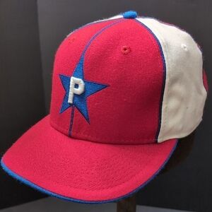 Headgear Philadelphia Phillies 100% Wool Men's Red/White Fitted Hat, Size 7 3/8.